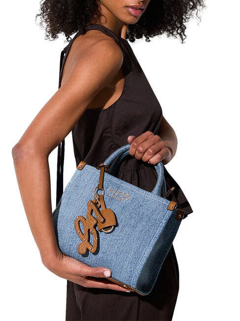 RIDHI Geantă de m&acirc;nă, cu curea de umăr denim deschis - Genți femei