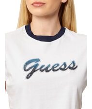 GUESS SCRIPT CROP Tricou scurt alb purpuriu - tricou - 3