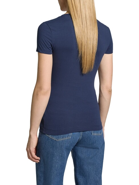 SCRIPT Tricou de bumbac albastru &icirc;nnegrit - tricou