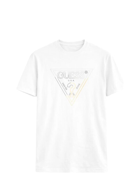 TRIANGLE HD Tricou cu m&acirc;necă scurtă alb purpuriu - tricou