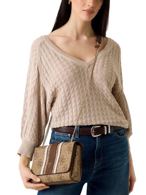 NOELLE 2 Geantă de umăr / geantă crossbody logo latte / maro - Genți femei