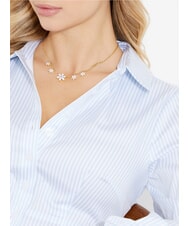 GUESS WHITE LOTUS Colier din aur galben, motiv multi-lotus - Lănțișoare