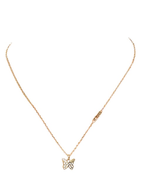 CHRYSALIS Colier, pandantiv cu cristale, motiv fluture aur galben - Lănțișoare