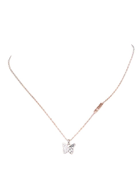 CHRYSALIS Colier, pandantiv cu cristale, motiv fluture SILVER - Lănțișoare