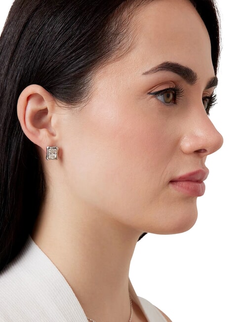 BAMBOO Cercei din argint, model pătrat SILVER - Cercei