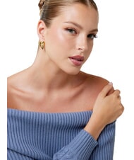 GUESS BERBERA Cercei din aur galben, model inimă - Cercei