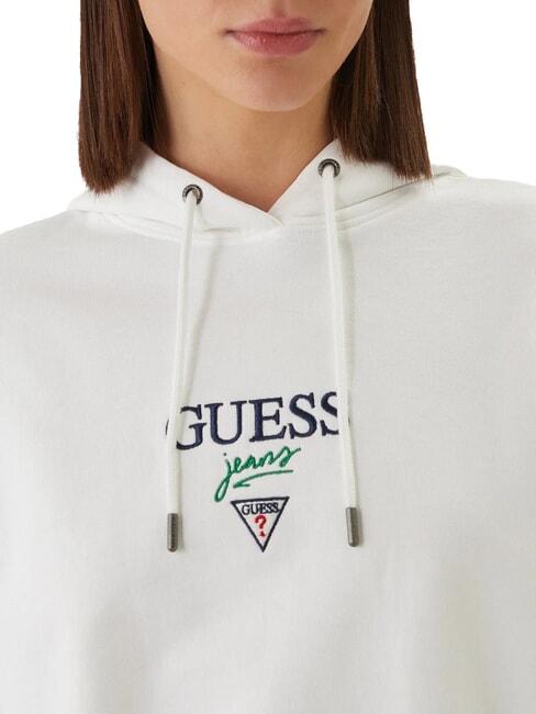 DROP BAKER CROP Hanorac cu gluga alb purpuriu - Hanorace pentru femei