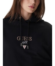 GUESS JEANS DROP BAKER CROP Hanorac cu gluga jetbla - Hanorace pentru femei - 3