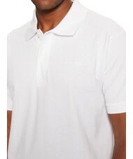 GUESS JEANS EMBRO LOGO Tricou polo din bumbac alb purpuriu - maiou Polo - 3