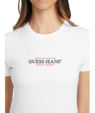 GUESS JEANS SS CN SLIM Tricou cu maneca scurta alb purpuriu - tricou - 3