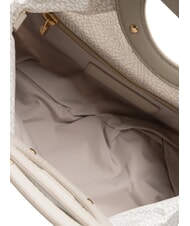 BORBONESE VIS-A-VIS S Geantă de m&acirc;nă, cu curea de umăr bumbac alb - Genți femei - 5