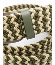 PIQUADRO CINTURE COLL.109 Curea elastică &icirc;mpletită VERDE / BEIGE - Curele - 3