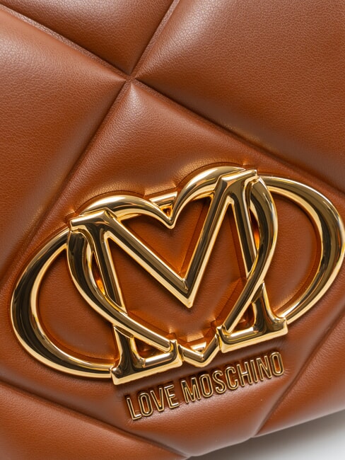 EMBOSSED Geantă de umăr mini maro - Genți femei