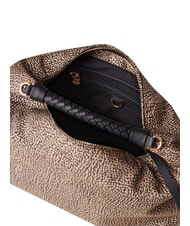 BORBONESE PLIE Geantă de umăr hobo OP / NATURAL / NEGRU - Genți femei - 4
