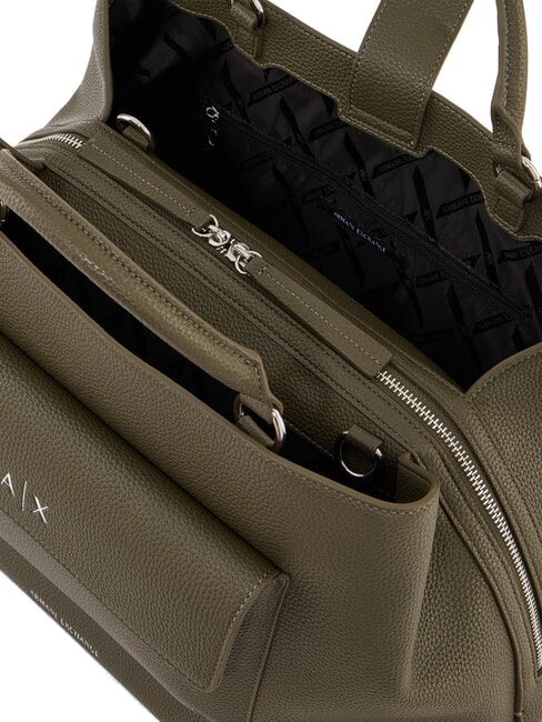 NICOLE Geantă de m&acirc;nă cu buzunar și curea de umăr savană - Genți femei