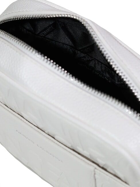 LIZ PEBBLE Geantă foto cu logo &icirc;n relief aproape alb - Genți femei