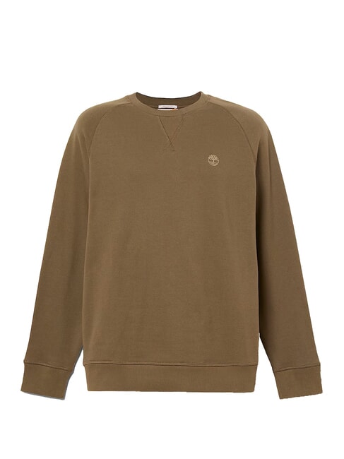 ER BASIC REGULAR Hanorac cu g&acirc;t crew frunze verde-cassel păm&acirc;nt - hanorace