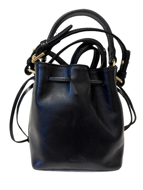 STORY  Geantă tip găleată din piele Negru de aur - Genți femei