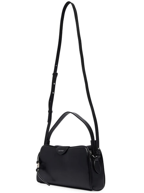 EMBOSSED LOGO BUSINE Geantă de m&acirc;nă, cu curea de umăr pe negru - Genți femei