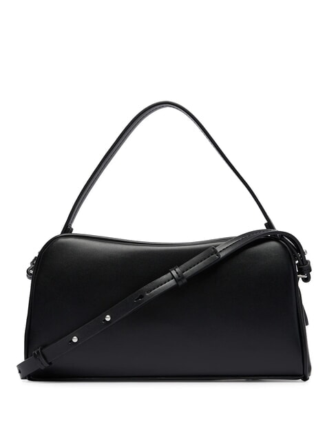 EMBOSSED LOGO BUSINE Geantă de m&acirc;nă, cu curea de umăr pe negru - Genți femei