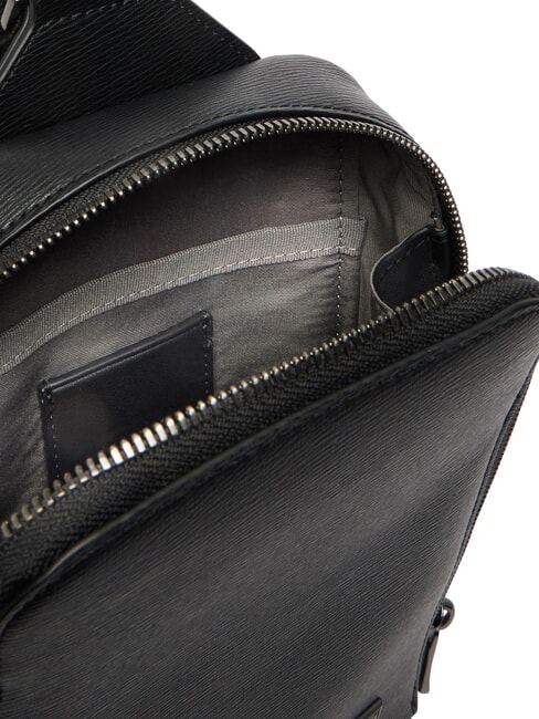 HARDWARE EMBLEM Geantă de umăr pe negru - Genți de umăr bărbați