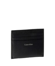 CALVIN KLEIN HARDWARE EMBLEM PEBB Portcard plat din piele pe negru - Portofele femei - 2