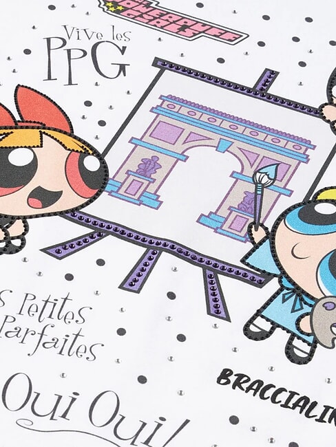 SUPERCHICCHE Tricou cu model, m&acirc;necă scurtă alb - tricou