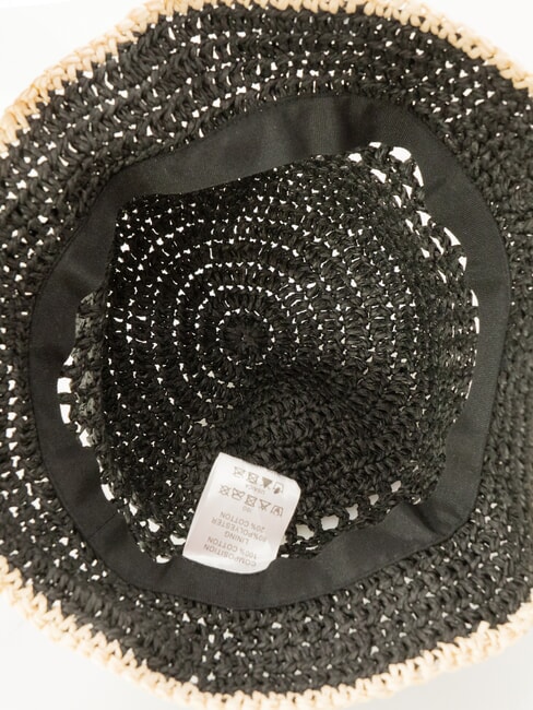 CAMPIONARIO - GIOVE  Pălărie de nailon negru+natural - Căciuli