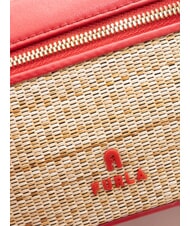 FURLA CAMPIONARIO - CAMELIA Geantă mini cu curea de umăr natural + roșu venețian - Genți femei - 3