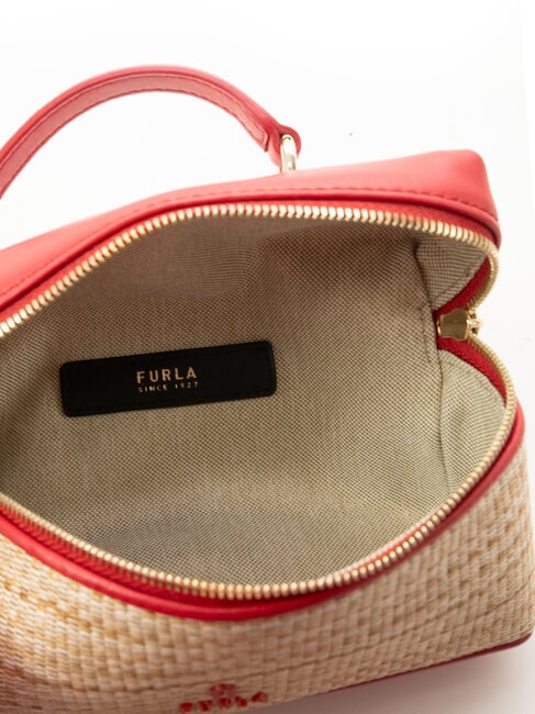 CAMPIONARIO - CAMELIA Geantă mini cu curea de umăr natural + roșu venețian - Genți femei