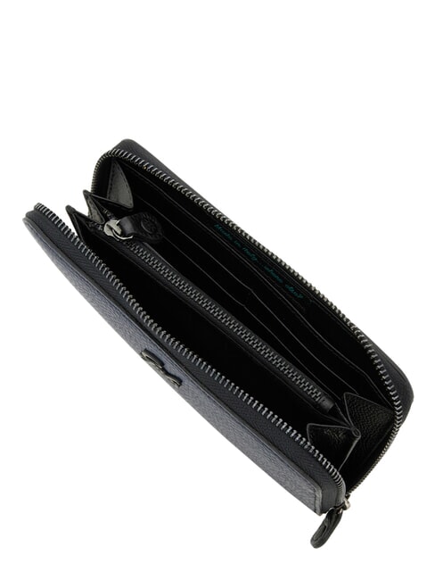 GMONEY17 Portofel mare din piele cu fermoar cerneală albastră - Portofele femei