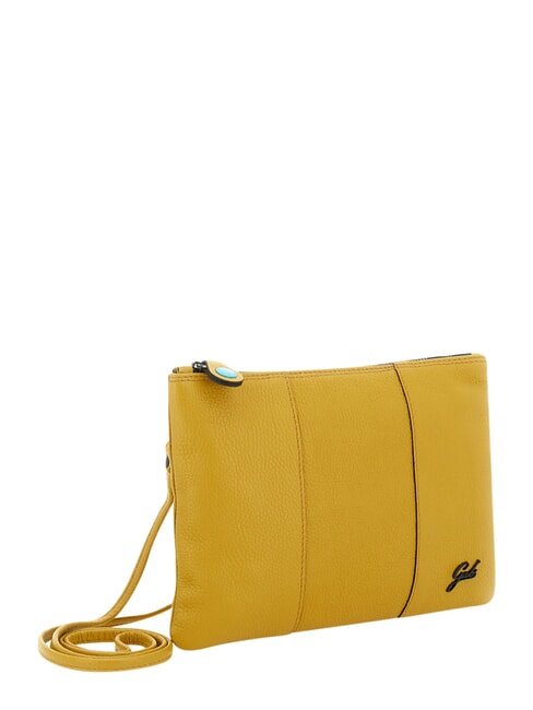 BEYONCE Geantă tip clutch din piele de mărime medie cu curea de umăr miere - Genți femei