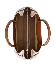 RALPH LAUREN BLAIKE Geantă de m&acirc;nă, cu curea de umăr p&acirc;nză albă/maro deschis - Genți femei - 6