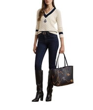 RALPH LAUREN Merrimack Cumpărător reversibil de umeri dungă bleumarin/subțire - Genți femei - 2