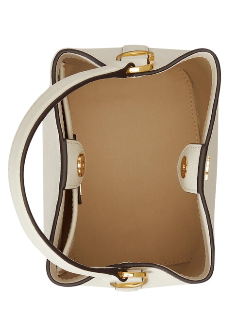 REESE Geantă de m&acirc;nă, cu curea de umăr, din piele alb moale - Genți femei