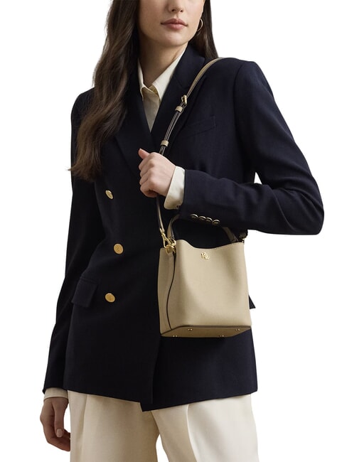 REESE Geantă de m&acirc;nă, cu curea de umăr, din piele bej deschis - Genți femei