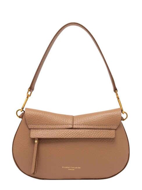 HELENA ROUND Geantă de m&acirc;nă, cu curea de umăr, din piele lut - Genți femei