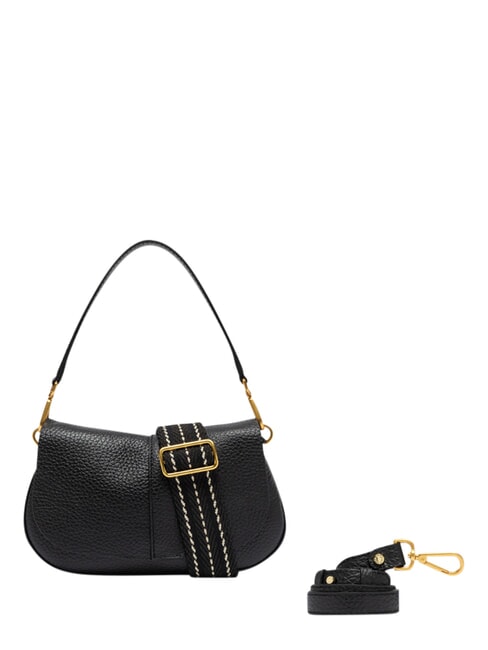 HELENA ROUND Geantă de m&acirc;nă, cu curea de umăr, din piele negru - Genți femei