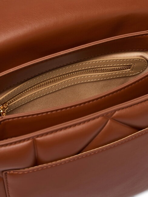 EMBOSSED Geantă de umăr maro - Genți femei