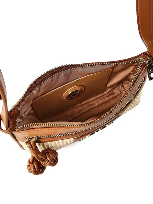 STRAW CHIC Geantă de umăr mini natural/piele - Genți femei