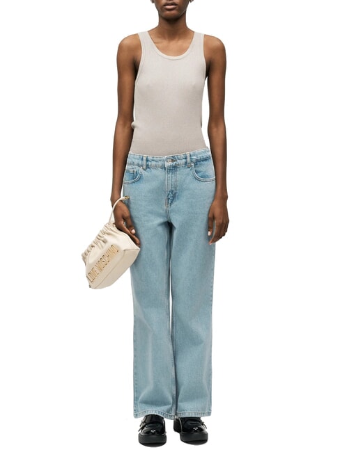 EMBOSSED Geantă de umăr fildeş - Genți femei