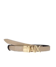 ARMANI EXCHANGE CINTURA Curea reversibilă din piele negru / nisipos - Curele - 2