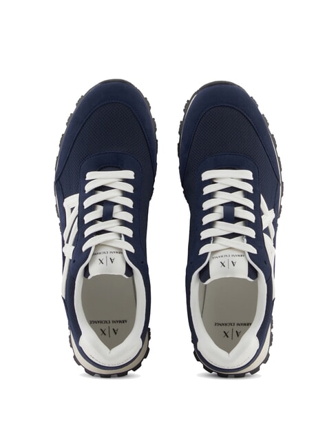 DROP MICROSUEDE Teniși cu logo contrastant bleumarin+alb-gălbui - Pantofi bărbați