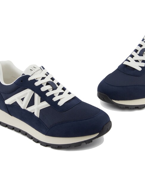 DROP MICROSUEDE Teniși cu logo contrastant bleumarin+alb-gălbui - Pantofi bărbați