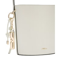 FURLA ROXIE Geantă de umăr din piele Ares CREMĂ - Genți femei - 5