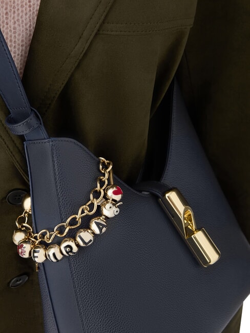 GOCCIA Geantă de umăr, piele albastru cerneală - Genți femei