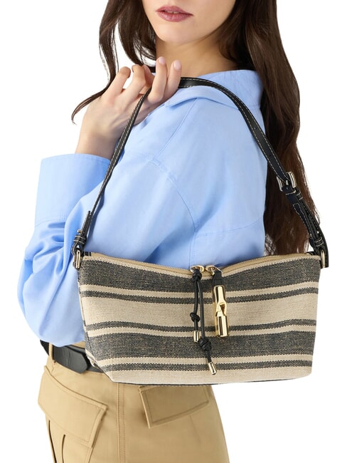 DEBBY Geantă de umăr, piele și in tonuri indigo - Genți femei