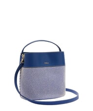 FURLA AMELIA Geantă mică tip găleată, de m&acirc;nă tonuri indigo - Genți femei - 3