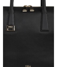 FURLA OLIVIA Geantă de cumpărături din piele de umăr negru - Genți femei - 6