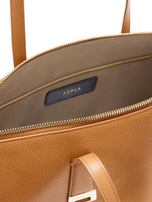 OLIVIA Geantă de cumpărături din piele de umăr tutun - Genți femei